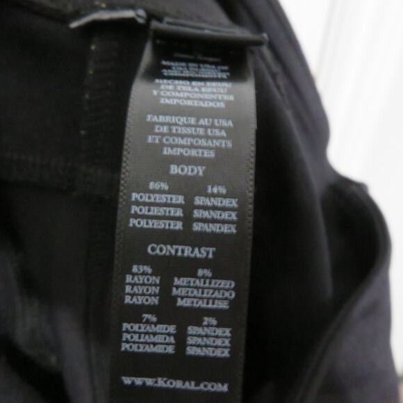 Koral Womens Size XS Black Gold Curve Mid Rise Crop Legging Stretchy Yoga Pants - Picture 7 of 9